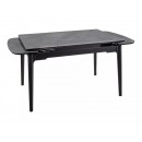 Стол обеденный SIGNAL SENTO серый лак/черный 120-180/80